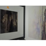A watercolour, Tiana Marie, atmospheric lake scene, signed and dated (19)83, framed and glazed, 24 x