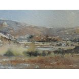 A watercolour, Chris Stephens, The Lune near Melling, signed and dated 1984, framed and glazed, 11 x