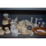 A selection of ceramics including a Royal Copenhagen tea pot,a selection of jugs, plates, vases