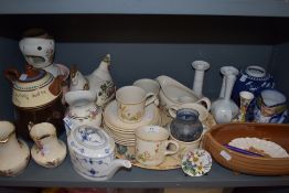 A selection of ceramics including a Royal Copenhagen tea pot,a selection of jugs, plates, vases