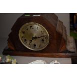 An oak art deco mantel clock 'Enfield clock co,London LTD'