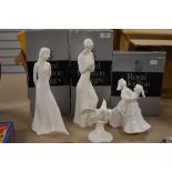 Four Royal Doulton figurines including 'Always and Forever' 'tenderness' (AF) 'kindred spirits'