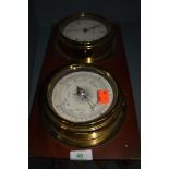 A nautical style clock and barometer set by Metamec