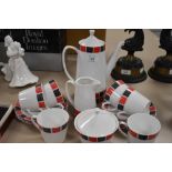 A striking part coffee set 'Epiag D.F Czechoslovakia' comprising of coffee pot,jug, sugar basin