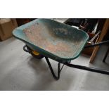 A modern builders wheelbarrow