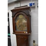 A late 18th Century oak cased long case clock having 8 day movement with 30cm brass face, recessed
