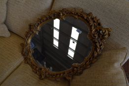 A vintage gilt frame plaster mirror, approx. Height 65cm