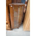 A mid 20th Century oak corner display cabinet, approx. height 115cm