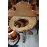 An Eccliastical puginesque style oak washstand or maybe font stand, approx. width 64cm