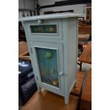 A painted bathroom or bedroom cabinet, with marine decoration, height approx. 70cm