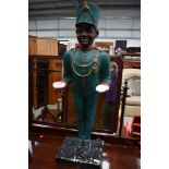 A vintage plaster figure/dumb waiter , modelled as a concierge , height approx. 100cm