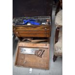 A vintage joiners tool cabinet and contents