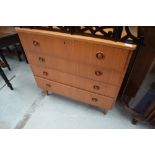 A vintage teak four drawer bedroom chest of nice proportions on dansette style legs, width approx.