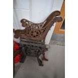Two sets of cast bench/seat ends