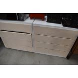 A pair of vintage ply chests of four drawers, each width approx. 76cm