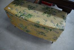 A vintage padded ottoman, width approx. 80cm