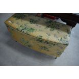 A vintage padded ottoman, width approx. 80cm