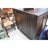 An early 19th Century oak panelled cupboard on stile frame, approx. dimensions W122 H108 D58