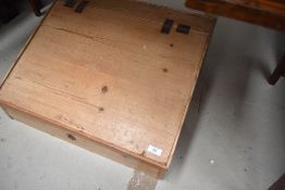 A stripped pine bible box style writing slope, approx. width 59cm