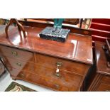 An Edwardian mahogany and line and shell inlaid dressing table, approx. width 113cm