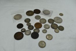 A Small Collection of World Coins including Canada 1867/1917 Dollar, 1837 One Penny Bank Token, 1856