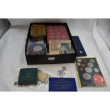 A collection of GB & World Coins including GB 1970 Set, GB 1971 Set, GB 1968 Specimen Set, first &