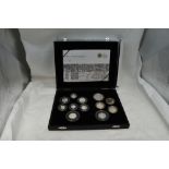 A Royal Mint silver proof twelve coin set 2009 containing a Kew Gardens fifty pence, with