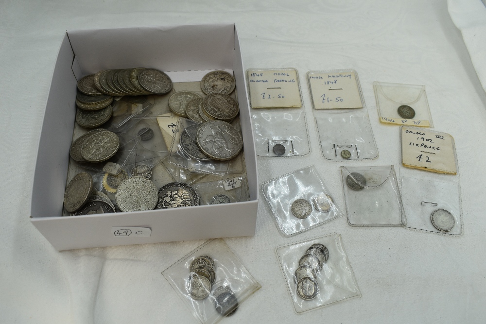 A collection of GB Silver Coins, Threepences to Crowns including 1819 Crown, 1906, 1909 x2, 1819 and