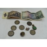 A Small Collection of GB Coins including Half Crowns 1906 x2, 1907, 1912 x2, 1913, a collection of