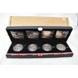 A Royal Mint Countdown to London 2012 Olympic Games Silver Proof £5 four coin set, in original box