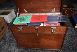 A wooden box containing approx Fifty One GB Year Sets and similar sets