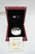 A Canadian 2017 50 Dollar Fine Silver Coin 'Maple Leaves In Motion' .9999 Pure Silver, weight 157.6g