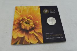 A 2009 Brilliant Uncirculated Kew Gardens 50p Coin in Presentation Folder