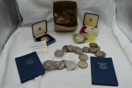 A Collection of GB & Ireland Coins including pre 1947 Silver, 1889 Crown, Modern Silver Crowns x2,