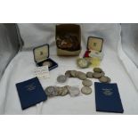 A Collection of GB & Ireland Coins including pre 1947 Silver, 1889 Crown, Modern Silver Crowns x2,