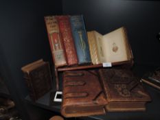 A selection of Victorian photo albums including portraits and local interest Heysham postcards
