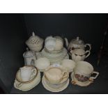 A selection of white glaze ceramics including Royal Norfolk and Heatmaster teapot