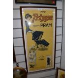 A genuine vintage advertising print for Trippa folding baby pram or carriage ideal for nursery