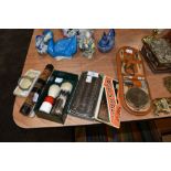 A selection of vintage gents toiletry sets, including shaving brushes, razor and manicure sets and a