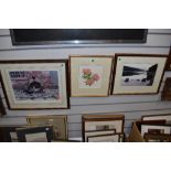 A selection of prints including James Herriot and original water colour of Windermere