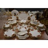 A large quantity of Royal Albert 'old country roses' dinner service, including Tureens,plates,cruet,