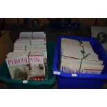 Two containers of Period Living magazines.