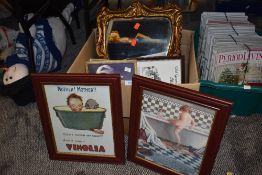 A box of general prints and a Mirror.