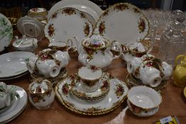 A large amount of Royal Albert 'Old country roses' including cups and saucers, cake plates, tea