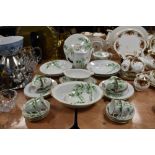 A part vintage Noritake coffee service having bamboo transfer pattern and gilt edging, cups saucers,