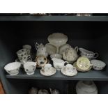 A selection of ceramics including Rockingham and Paragon tea cups and saucers