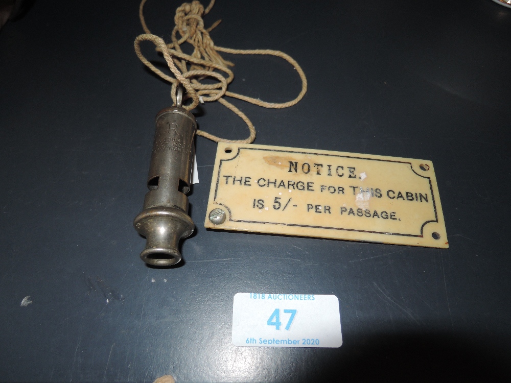 An A.R.P whistle by J Hudson and similar badge