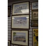 A selection of original water colours depicting Lancaster Town castle and Judges Lodgings