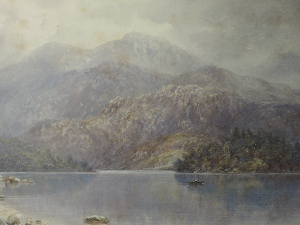 A watercolour, E A Warrington, Lakes landscape, signed and dated 1878, 33 x 50cm, framed and glazed