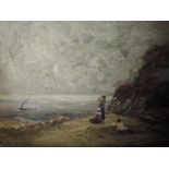 An oil painting on board, William Manners, coastal landscape, signed, 19 x 29cm, framed